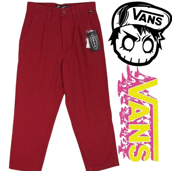 Vans Pants - Vans Authentic Knost La Curren Chino Loose Fit Women Red Cotton New 042026